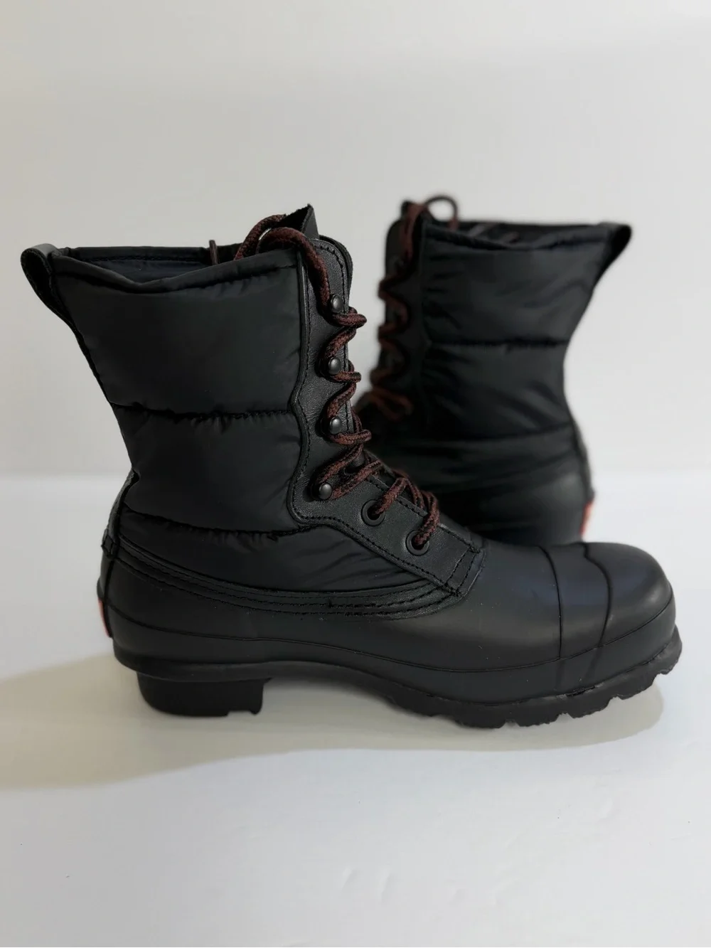 Hunter Original Insulated Lace-Up Rain Boots Black Size 6 Waterproof Duck Boots